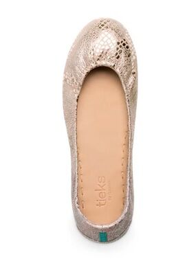 Tieks Rose Gold Metallic Snakeskin Ballet Flat